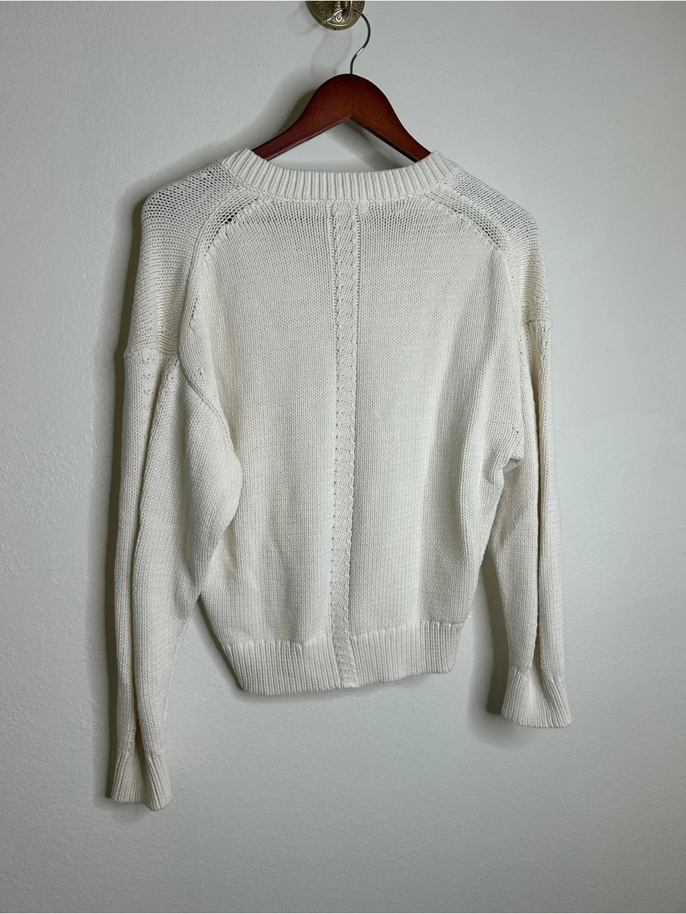 NWT J. Crew Cotton-Blend V-neck Pullover Sweater in Ivory Size Small